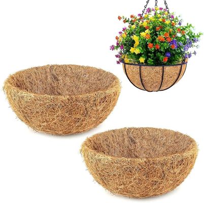 Cesta colgante para macetas de fibra de coco con colgador, maceta natural ecológica para jardín interior y exterior