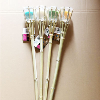 Antorcha de bambú ecológica para jardín, iluminación natural para exteriores
