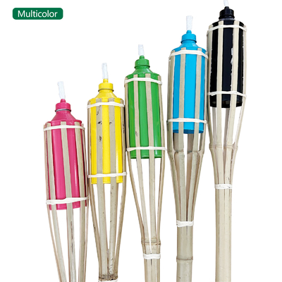 Antorcha de bambú colorida para iluminación exterior en jardín, fiesta, camping