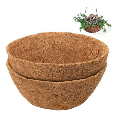 Cesta colgante para macetas de fibra de coco con colgador, maceta natural ecológica para jardín interior y exterior