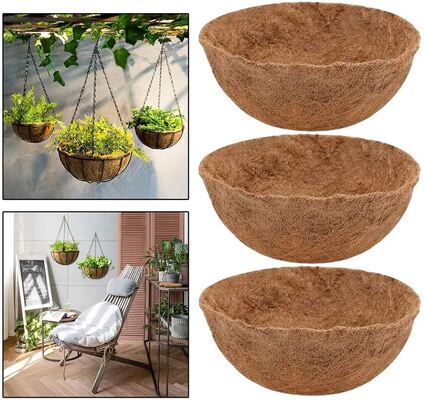 Cesta colgante para macetas de fibra de coco con colgador, maceta natural ecológica para jardín interior y exterior