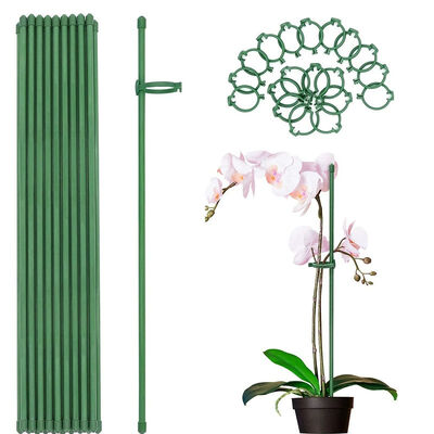 Estacas de metal recubiertas de plástico, estacas verdes para jardín, para soporte de plantas, escalada de plantas, cercado de paisajes