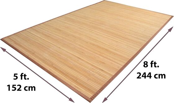 Alfombra de suelo de bambú hecha a mano con mezcla de poliéster duradero y diseño de tejido plano para sala de estar y entrada
