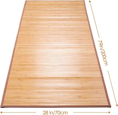 Alfombra de suelo de bambú hecha a mano con mezcla de poliéster duradero y diseño de tejido plano para sala de estar y entrada