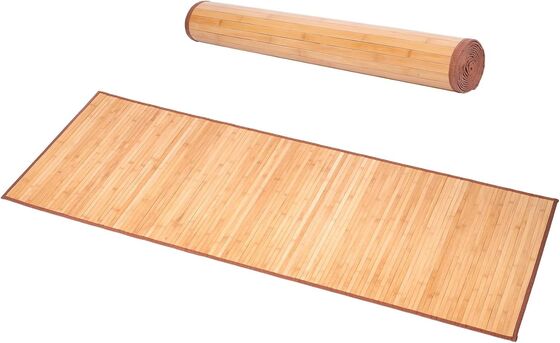 Alfombra de suelo de bambú hecha a mano con mezcla de poliéster duradero y diseño de tejido plano para sala de estar y entrada