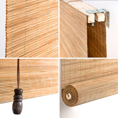 Tijeras de bambú naturales ecológicas Tijeras para ventanas de estilo romano para decoración de privacidad interior exterior