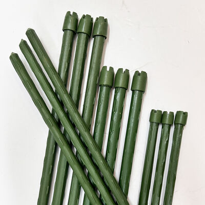 Estacas de metal recubiertas de plástico, estacas verdes para jardín, para soporte de plantas, escalada de plantas, cercado de paisajes